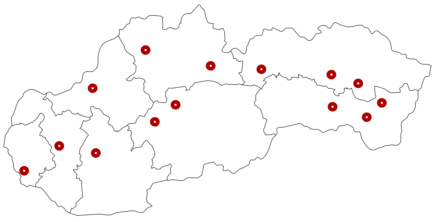 Mapa odberných miest